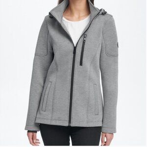 Andrew Marc Full Zip Up Gray Removable Hood Scuba Jacket Size M